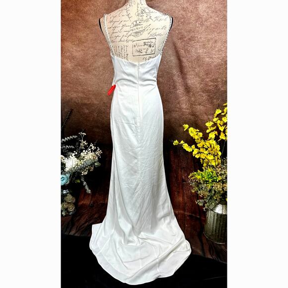 Mac Duggal Sweetheart Evening Gown w/Rhinestone Accents White 2 - Picture 13 of 16